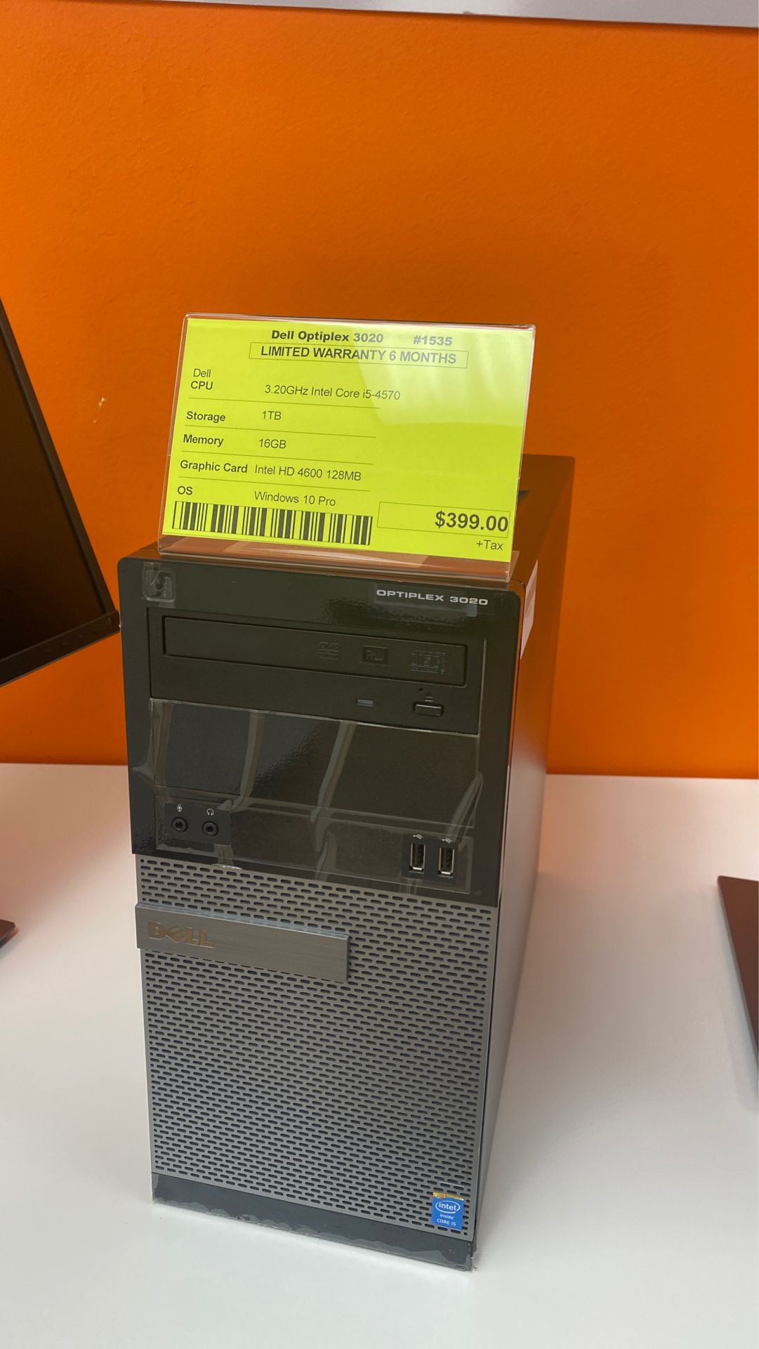 Dell Optiplex 3020-3.2Ghz Core i5-16GB RAM 1TB HDD -Win 10