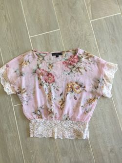 Pink flower blouse