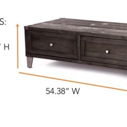 Todoe Lift Top Coffee Table Solid Wood With Drawers 