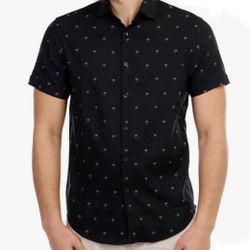 Brand New! Men’s🌴DENIM & FLOWER Palm Tree🌴Button down shirt   