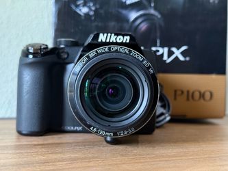 Nikon P100 Coolpix 10mp Digital Camera VR F 2.8 Zoom 26x