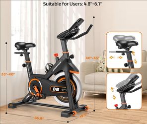 Exercise Bike, Silent Magnetic Resistance Stationary Bike for Home with 330 LBS Capacity, Pedals with Anti-loosening Nuts, Indoor Bike with Comfortabl