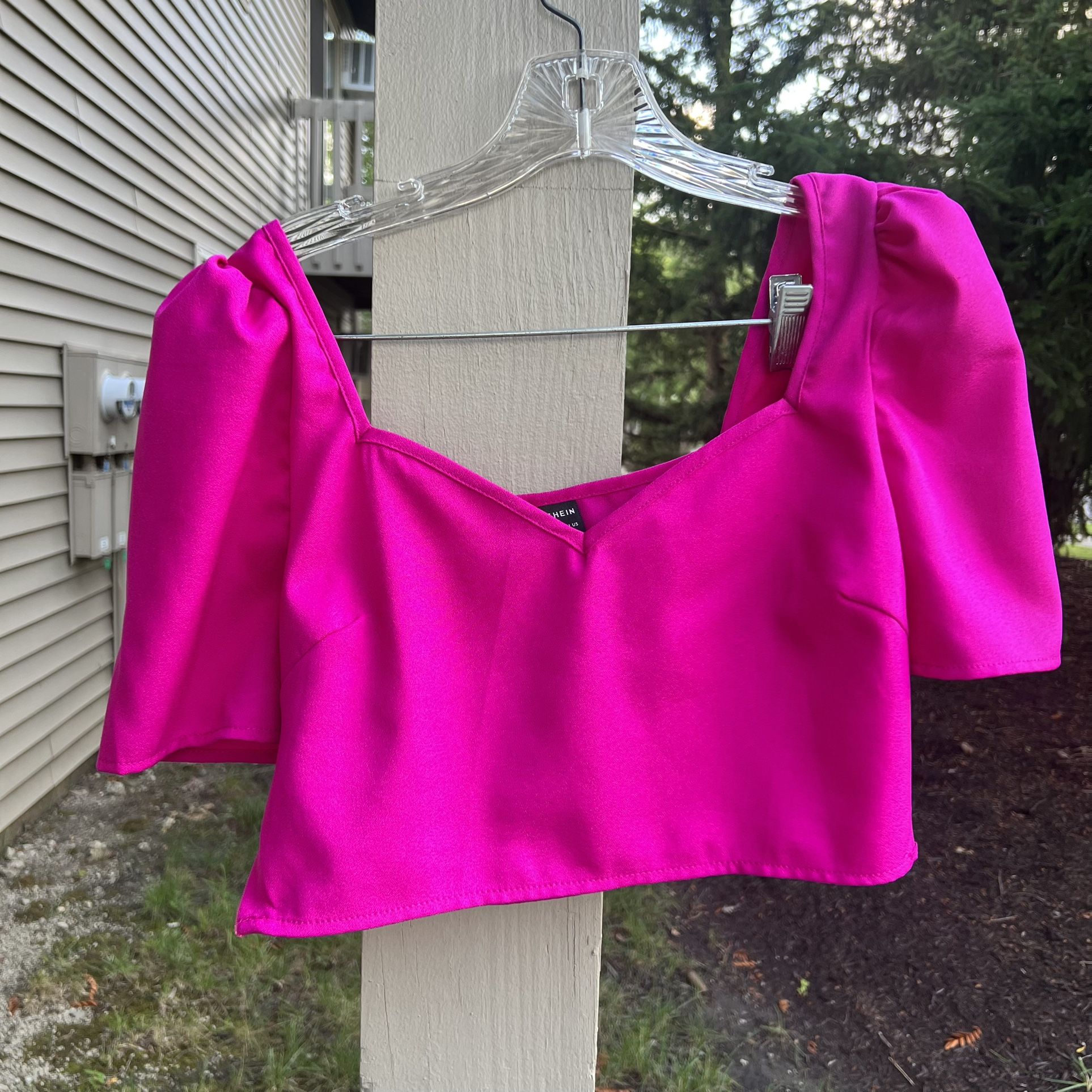 SheIn Fuschia Pink Crop Top