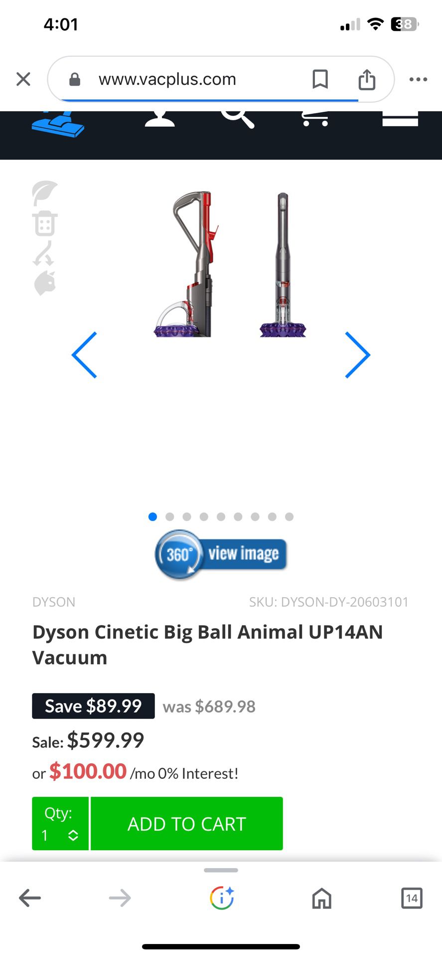 Dyson Cinetic Big Ball Animal Vacuum Cleaner Great Condition