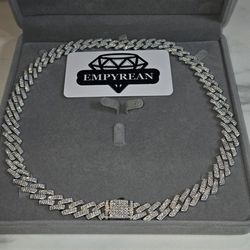 13MM 22 Inch 925 VVS1 Moissanite Cuban Link Chain 