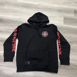 Chrome Hearts Made In Hollywood Plus Cross Zip Up Hoodie 'Black/Red'