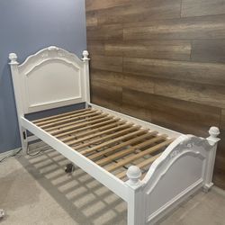 Girls Twin Princess Bed Frame And Matching Nightstand