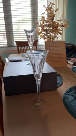 Fine crystal flute glasses