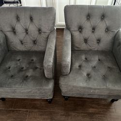 Pair of Gray Armchairs