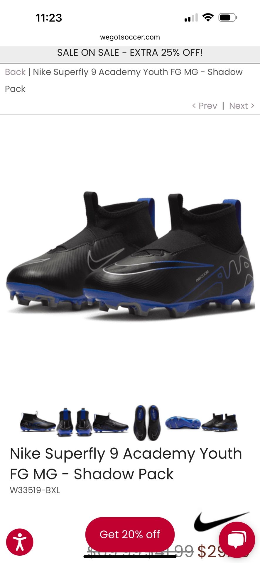 Nike Superfly 9 Academy Shadow Pack Size 4Y NEW