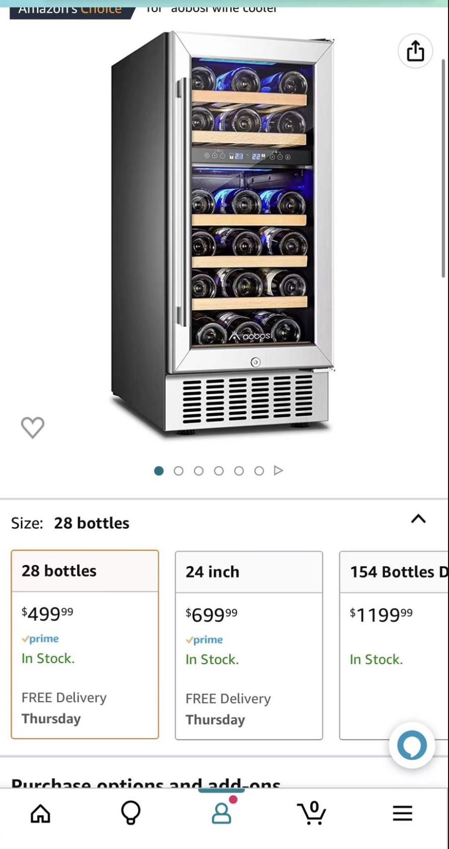 Upgraded 15 Inch Wine Cooler, 28 Bottle Dual Zone Wine Refrigerator with Stainless Steel Tempered Gl