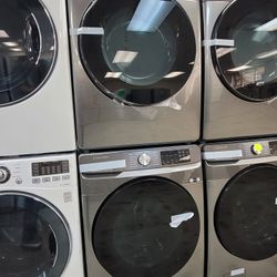 New Samsung Front Loading Washer And Stackable Electric 220volt Dryer Set In Platnum 