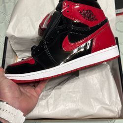 Jordan 1 High Patent Bred Size 10.5 