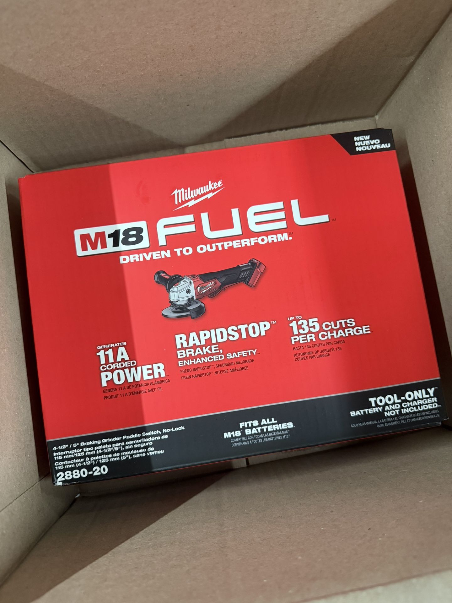 Milwaukee M18 FUEL 18V Lithium-Ion Brushless Cordless 4-1/2 in./5 in. Grinder w/Paddle Switch (Tool-Only)