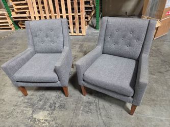 West Elm Library Armchair Set Mid Century