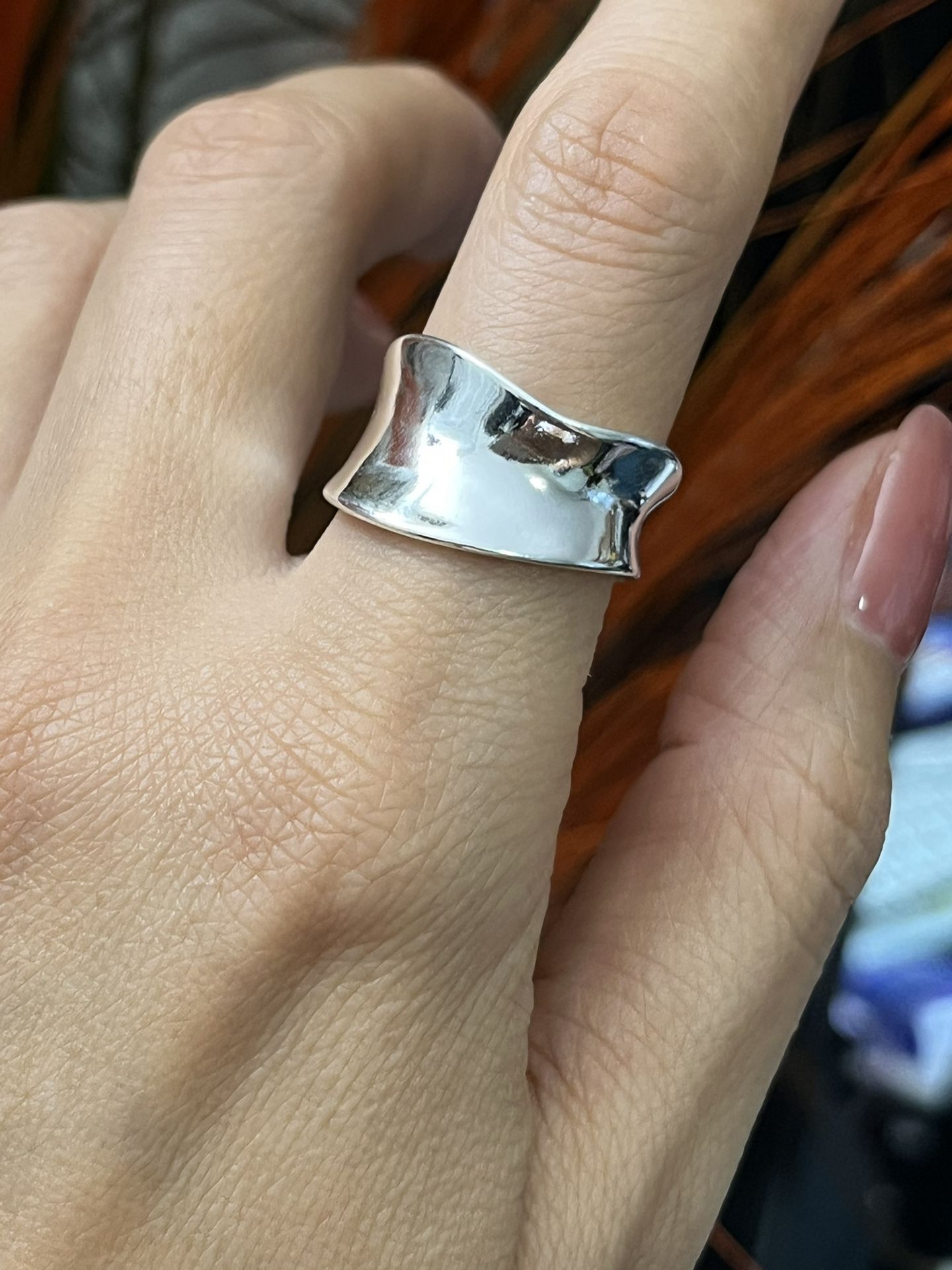 S925 Silver irregular open ring,Silver open ring