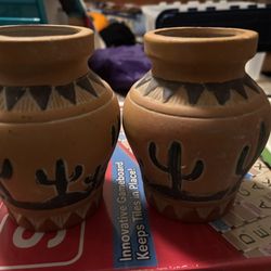 Decorative Clay Vases 2 For $12