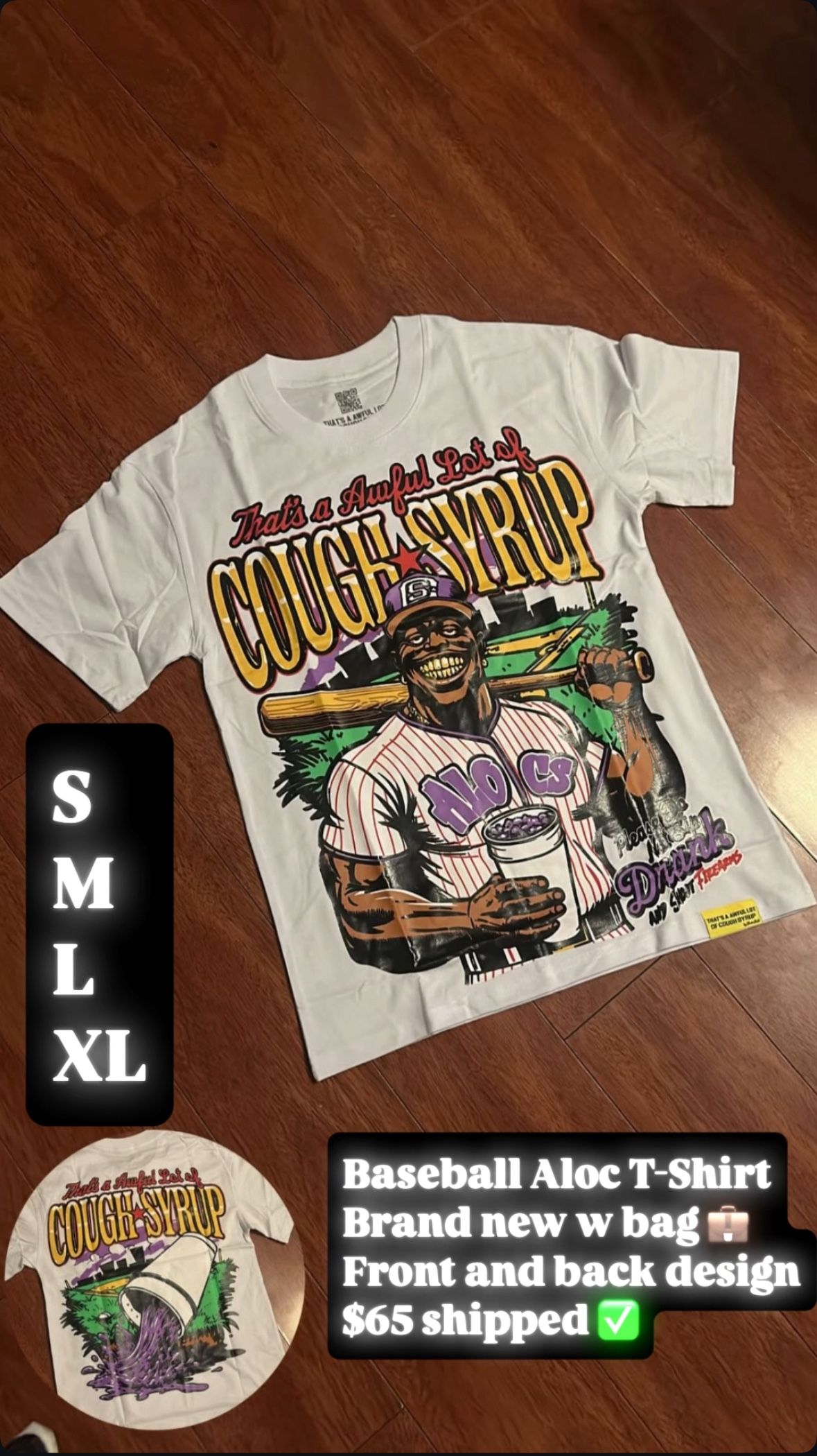 Baseball Cough Syrup Tee $65