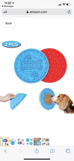 Pantula Lick Mats for Dogs Large 2 Pack - Dog Peanut Butter Lick Pad with 37 Super Suction Suction Cups for Pet Bathing, Grooming and Dog Training Di