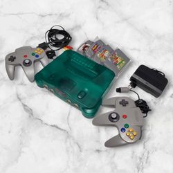 Nintendo 64 N64 Green Console Bundle