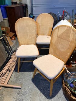 Vintage Tell City Cane Back Dining Chairs – Set of 3
