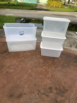 5 Bin Boxes Organizer For Garage, Storage Or Moving