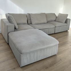 BEIGE/  LIGHT BROWN CLOUD COUCH MODULAR SECTIONAL 