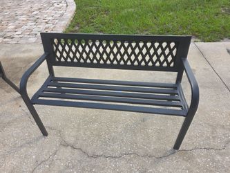 Black Metal Outdoor Garden Bench