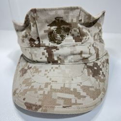 USMC Desert Tan Camo Marpat Cap Size Small