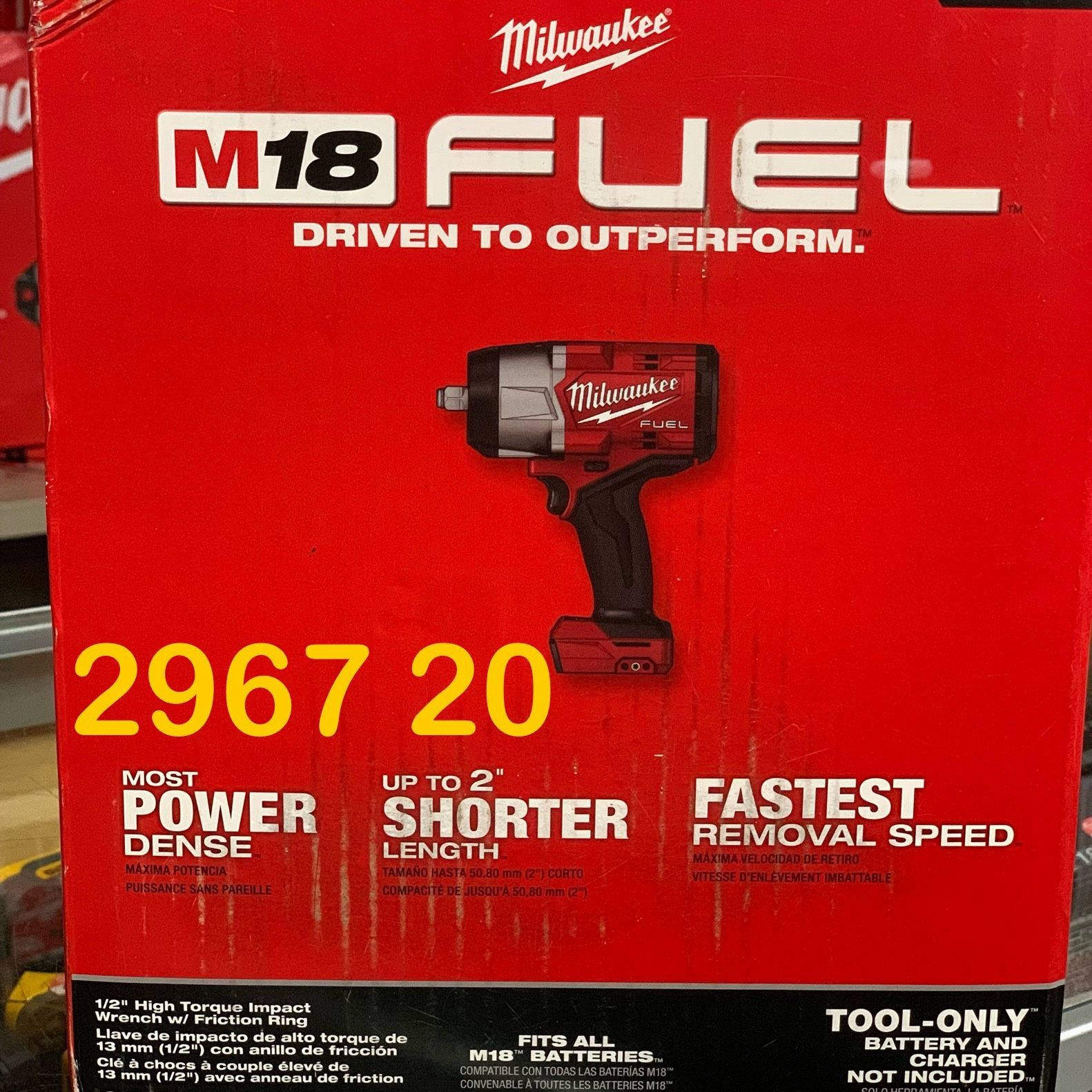 Milwaukee New 1/2” High Torque Impact Wrench M18 Fuel - New Generation 