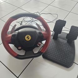 Xbox steering wheel and pedals. Lamborghini