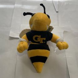 Vintage 1998 Georgia Tech Yellow Jackets Buzz Mascot Plush Bean Bag Figure RARE