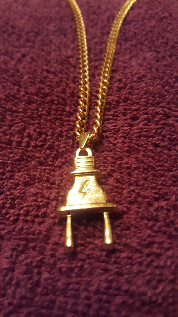 The Plug...24kt GOLD PLATED Plug on a 24 inch chain..$20.00