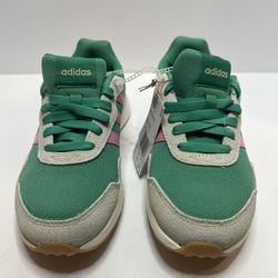 Adidas Run 60s 4.0 Women's Green Pink Beige Textile Suede Sneakers JR6(contact info removed)