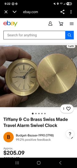Tiffany&co Vintage Travel Alarm Clock/ Not Working/ Ebay Listing Of Same Watch For $205 NoN Working 
