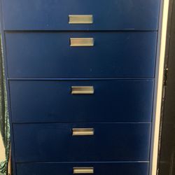 Blue Tall File Cabinet 