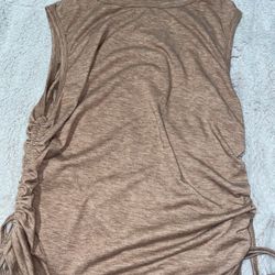 Shein brown cinched blouse 