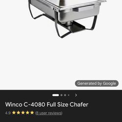 Winco C4080 Stainless Steel Chafer dish