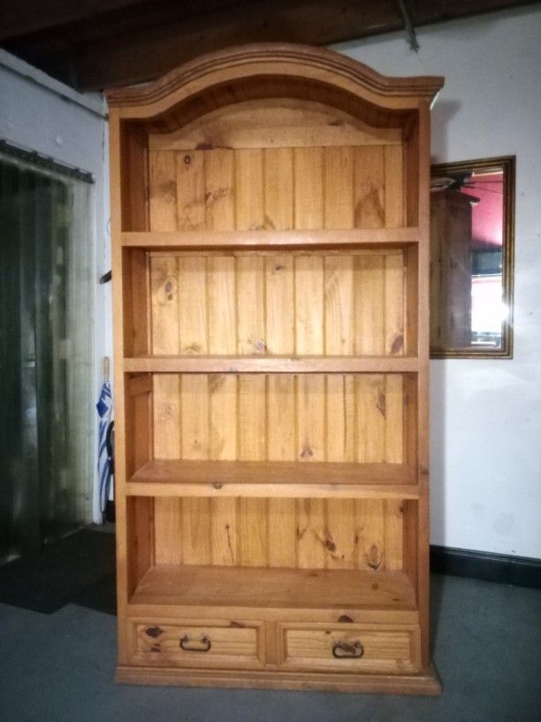 Wooden Western Rustic Bookcase Shelf Furniture Unit Medium Large