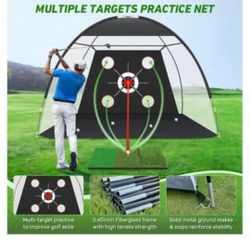 Zensouds Golf Net,10x7FT withGolf Practice Mat, Hitting Aid Netsfor Backyard Driving Chipping Training Swing with Target Outdoor or Indoor