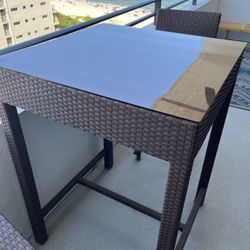 Patio Outdoor Bar Top Table Set 
