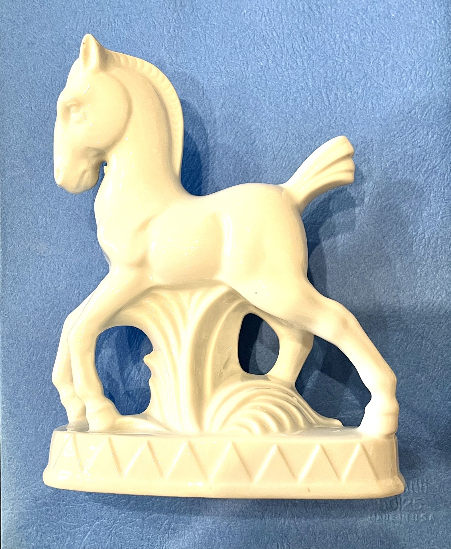 Asian White Ceramic Horse Planter
