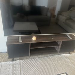 Modern Wood TV Stand with Storage