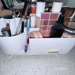 Makeup stand and toothbrush holder