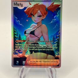 Misty Custom Made Rainbow Holo Waifu Pokemon Cards