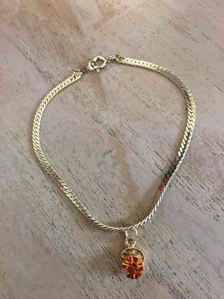 Pulsera cadenita gold laminado dije joyeria antigua
