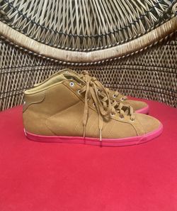Suede Tan And Pink Adidas: Size 7.5
