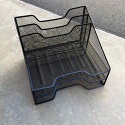 Black Mesh Desk Top Filing Tray 