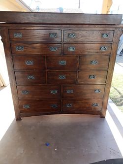 Mission Style Oak Multi-Drawer Dresser