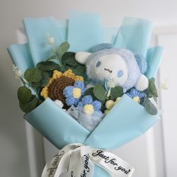 Mini Cinnamon Roll Crochet Flower Bouquet 